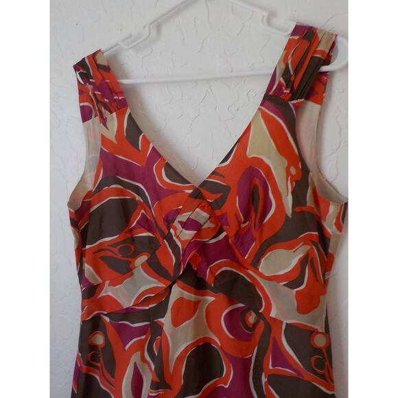 Two Star Dog Orange Dress Women Small Y2K Boho Multicolor Silk Sheath Sleeveless - Picture 6 of 9